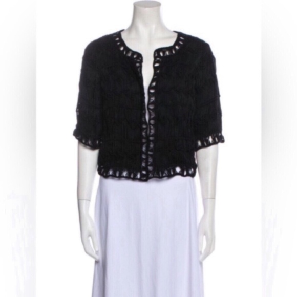 Diane Von Furstenberg Black Crochet Cardigan - Picture 3 of 13
